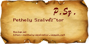 Pethely Szalvátor névjegykártya
